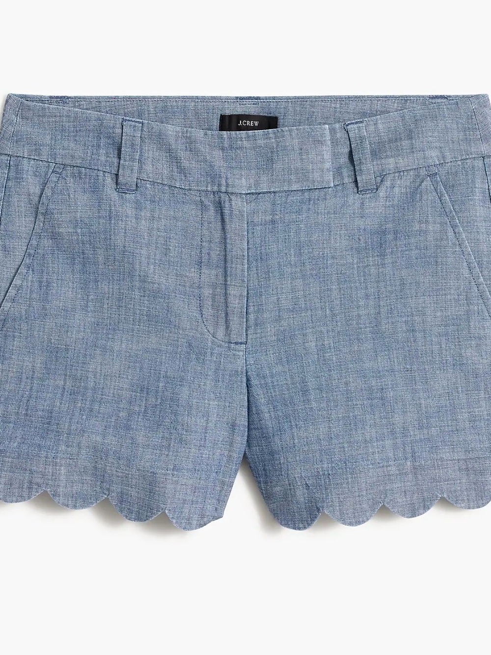 J. Crew Light Chambray Scallop Hem Shorts